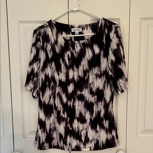 Calvin Klein Women's Abstract deep Purple and White Blouse